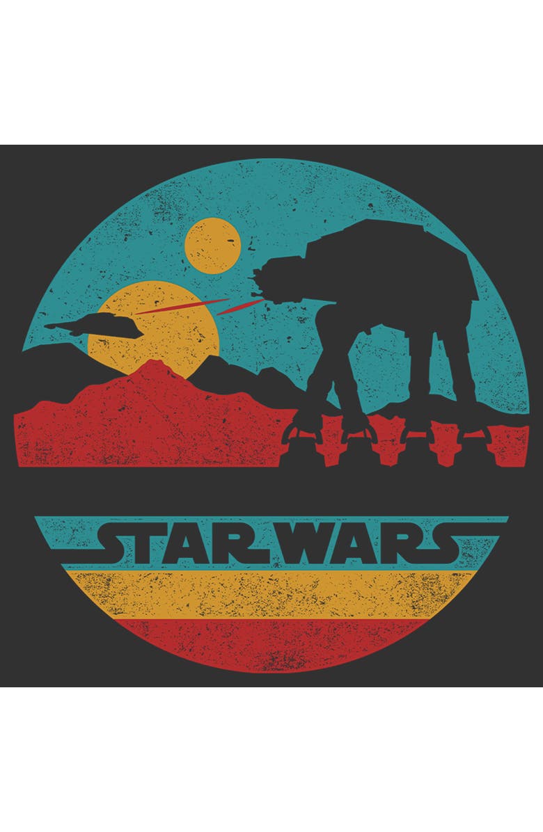 Star Wars Men's Star Wars AT-AT Retro Circle  Graphic T-Shirt, Alternate, color, Charcoal Heather