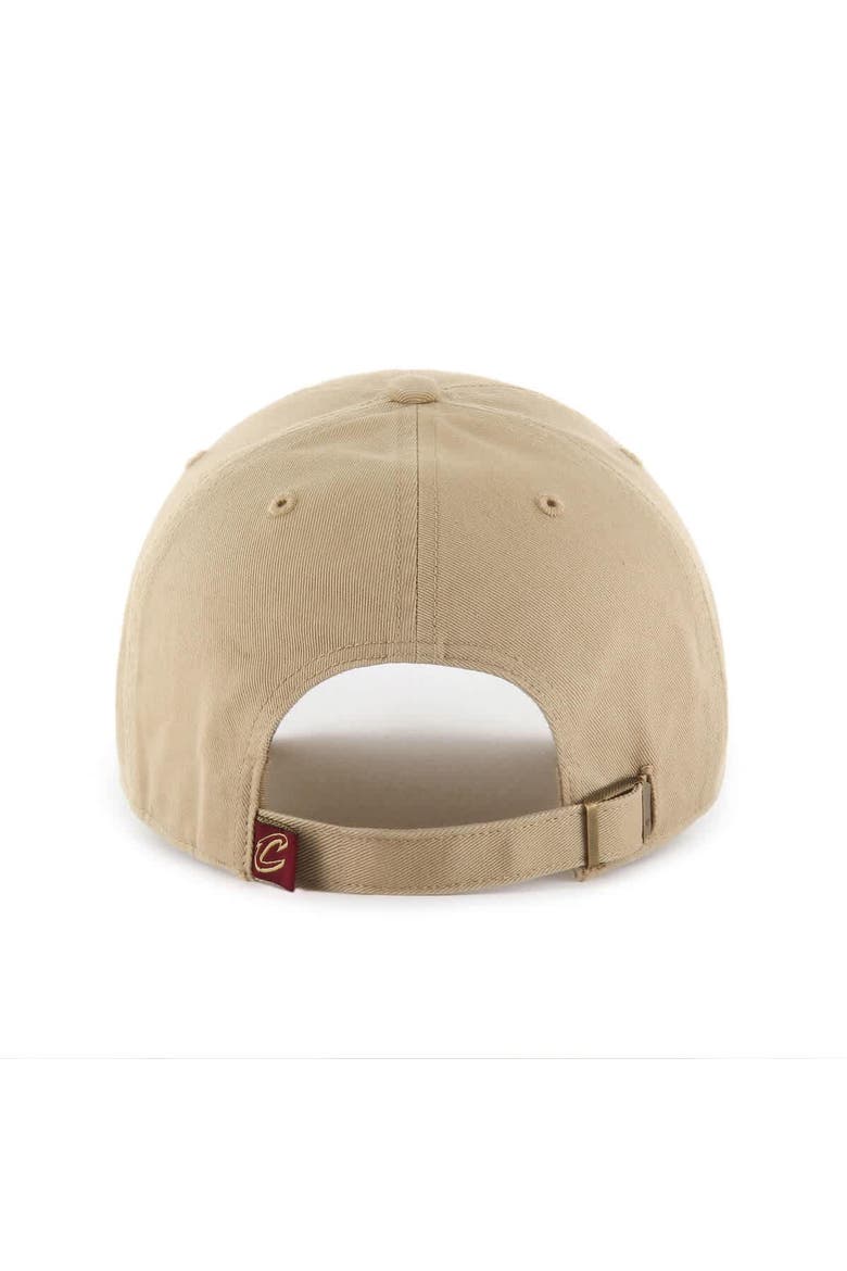 Men's '47  Khaki Cleveland Cavaliers Logo Clean Up Adjustable Hat, Alternate, color, Khaki