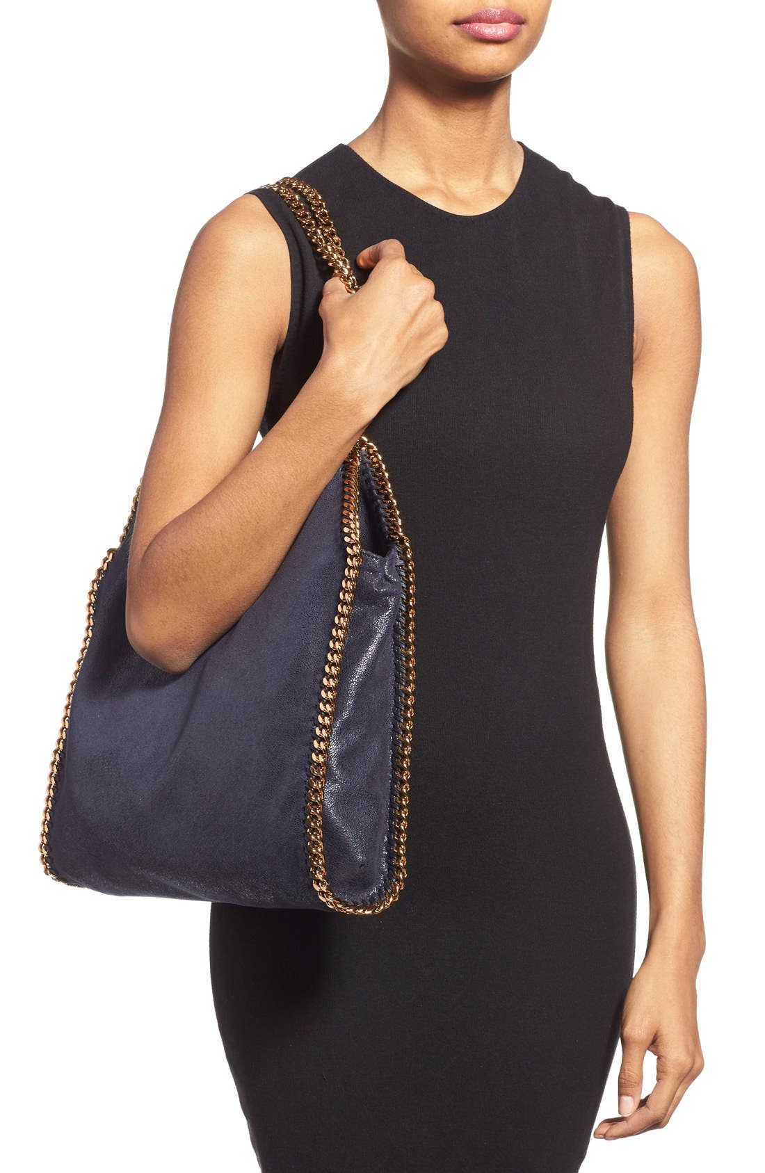 Stella McCartney 'Small Falabella - Shaggy Deer' Faux Leather Tote, Alternate, color, 