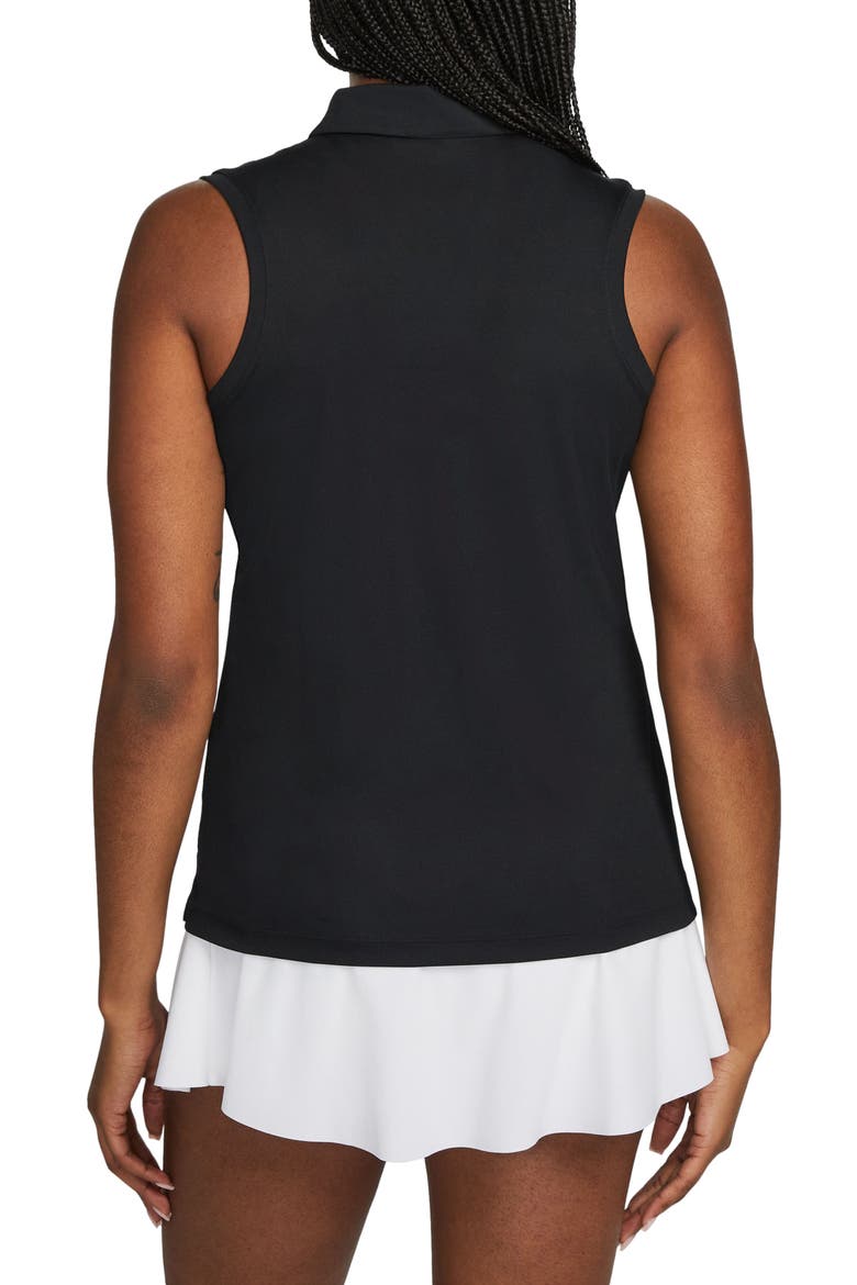 Court Victory Dri-FIT Semisheer Sleeveless Polo, Alternate, color, BLACK/WHITE