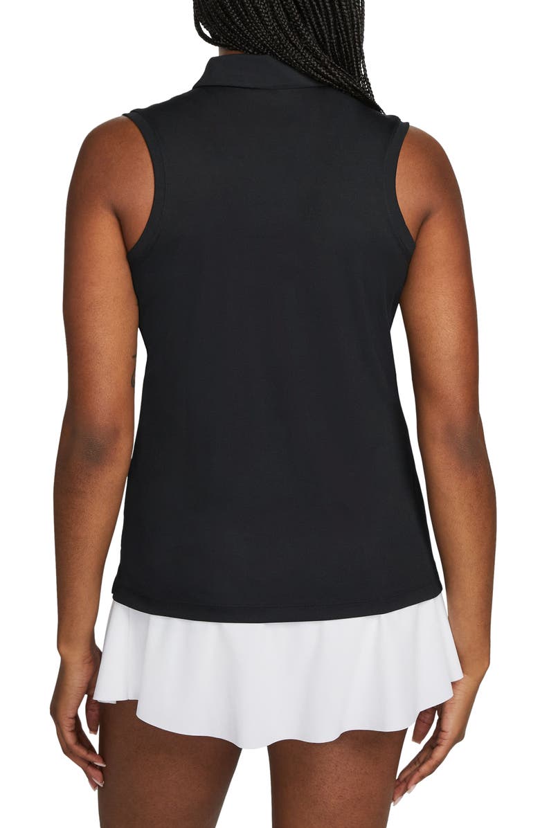 Nike Court Victory Dri-FIT Semisheer Sleeveless Polo, Alternate, color, Black/White