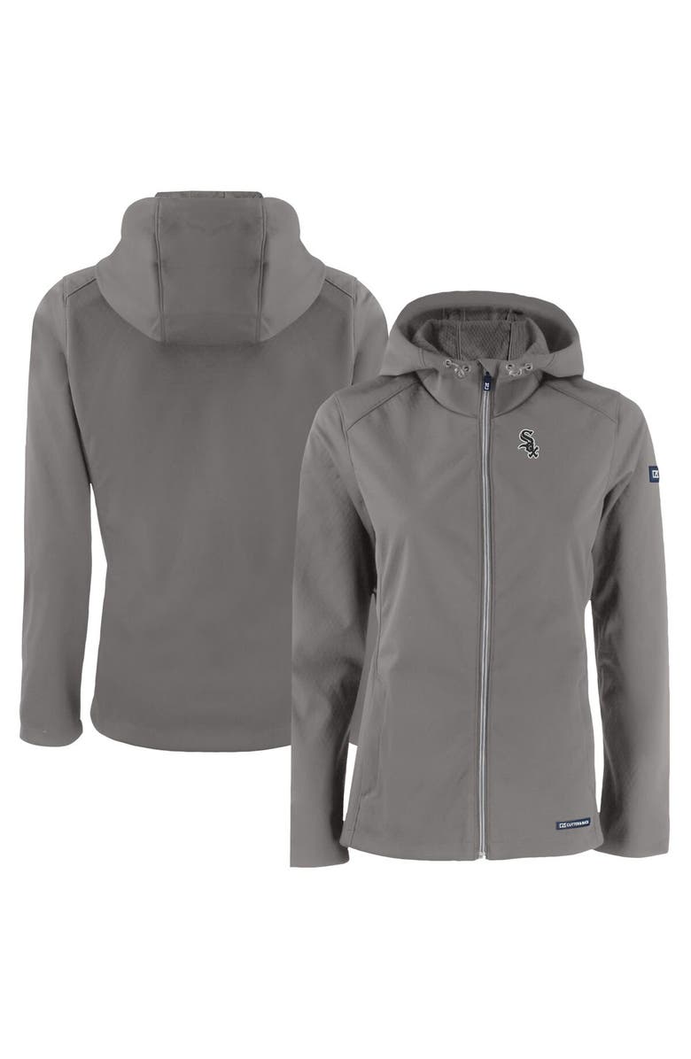 Cutter & Buck Women's Cutter & Buck  Gray Chicago White Sox Evoke Eco Softshell Recycled Full-Zip Jacket, Main, color, 