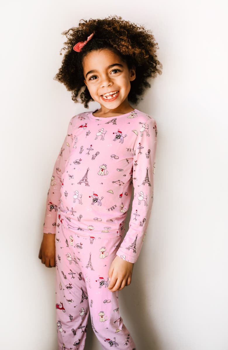 Bellabu Bear Kids' French Poodle Fitted Two-Piece Pajamas, Alternate, color, 