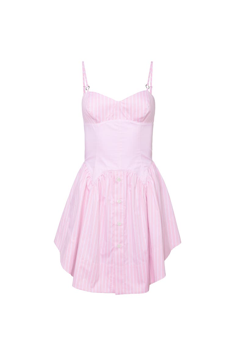 Poplin Corset Mini Dress, Alternate, color, Bubblegum Stripe