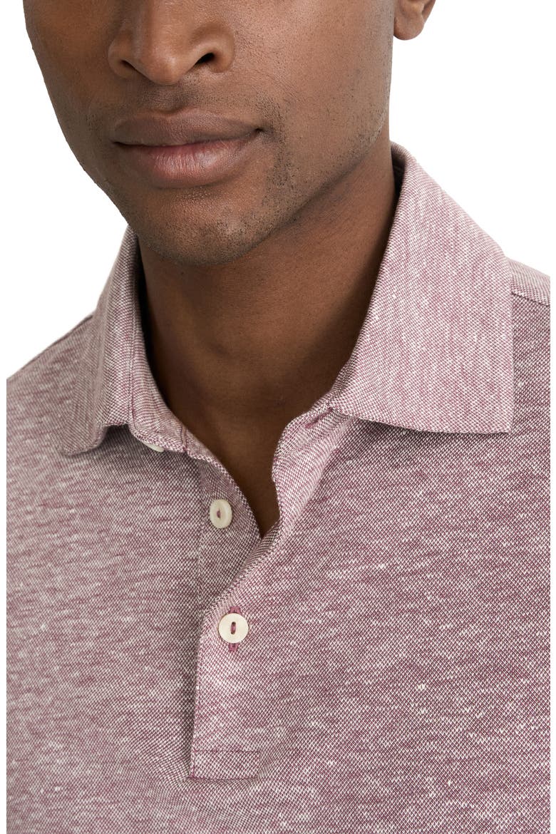 Linen & Cotton Fine Knit Polo, Alternate, color, DARK PURPLE