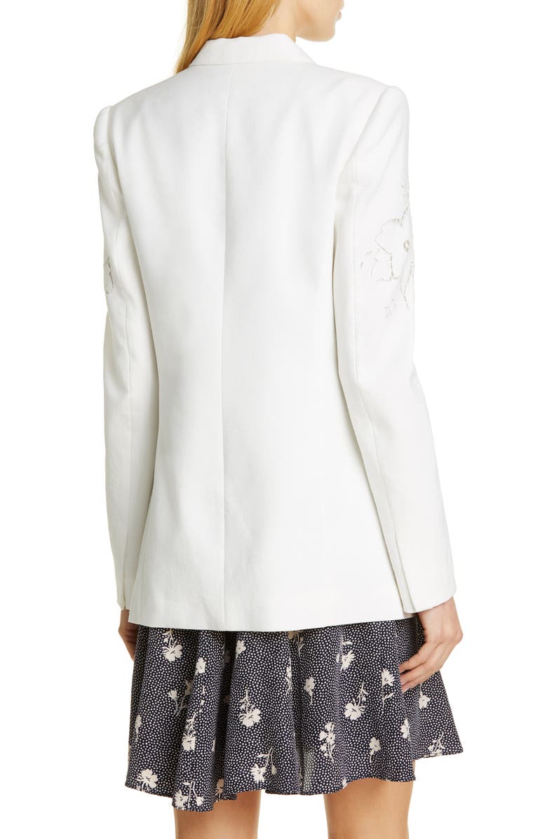 Tailored by Rebecca Taylor Eyelet Embroidery Linen Blend Blazer, Alternate, color, 