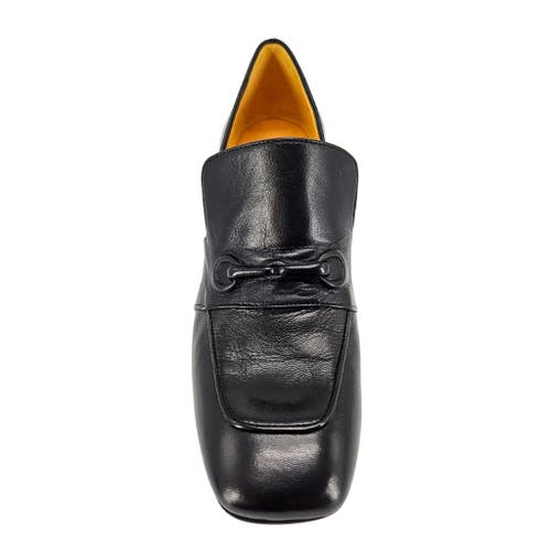 Madison Maison Hidden Horse Bit Heel Loafer In Black