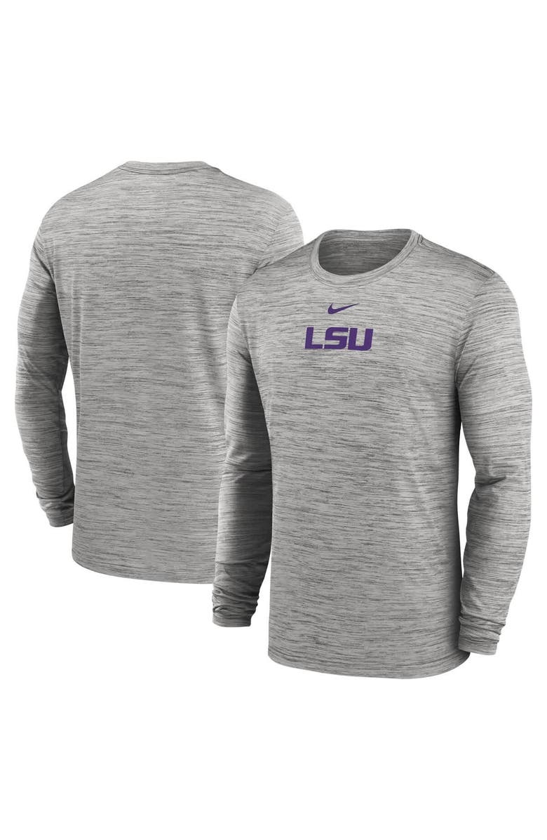 Nike Men's Nike Gray LSU Tigers 2025 Sideline Velocity Performance Long Sleeve T-Shirt, Alternate, color, 