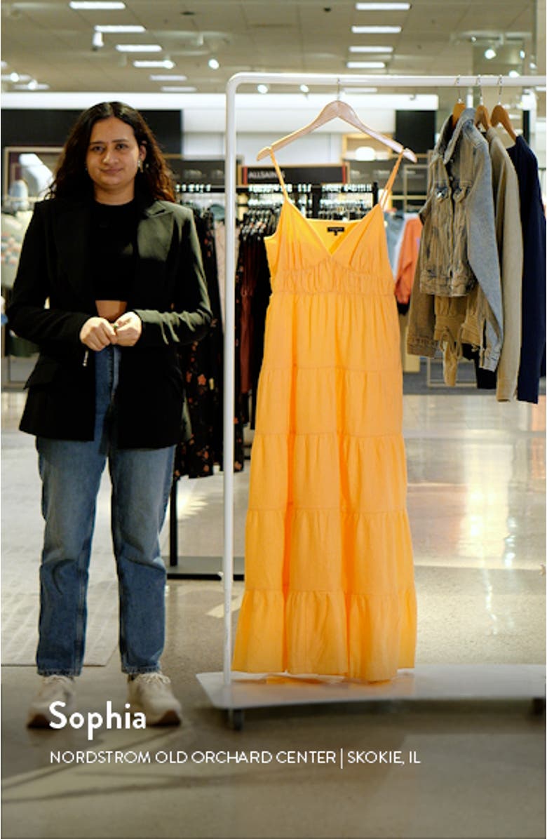 Empire Waist Sleeveless Tiered Maxi Dress, sales video thumbnail