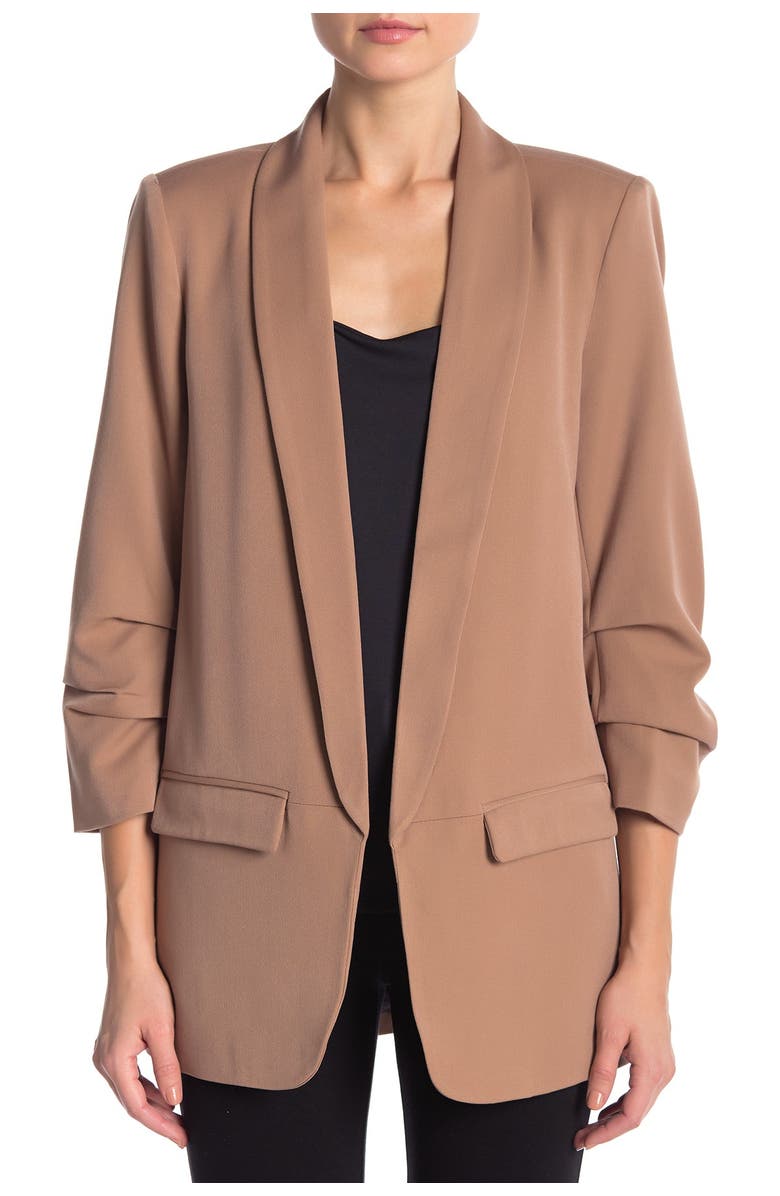 DR2 by Daniel Rainn Boyfriend Ruched Sleeve Blazer, Alternate, color,