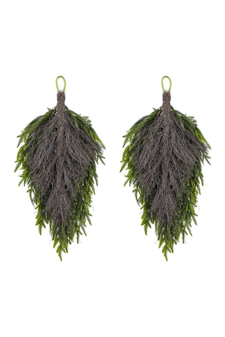 Set of 2 31.5"H Christmas Dripping Teardrop, Alternate, color, Green