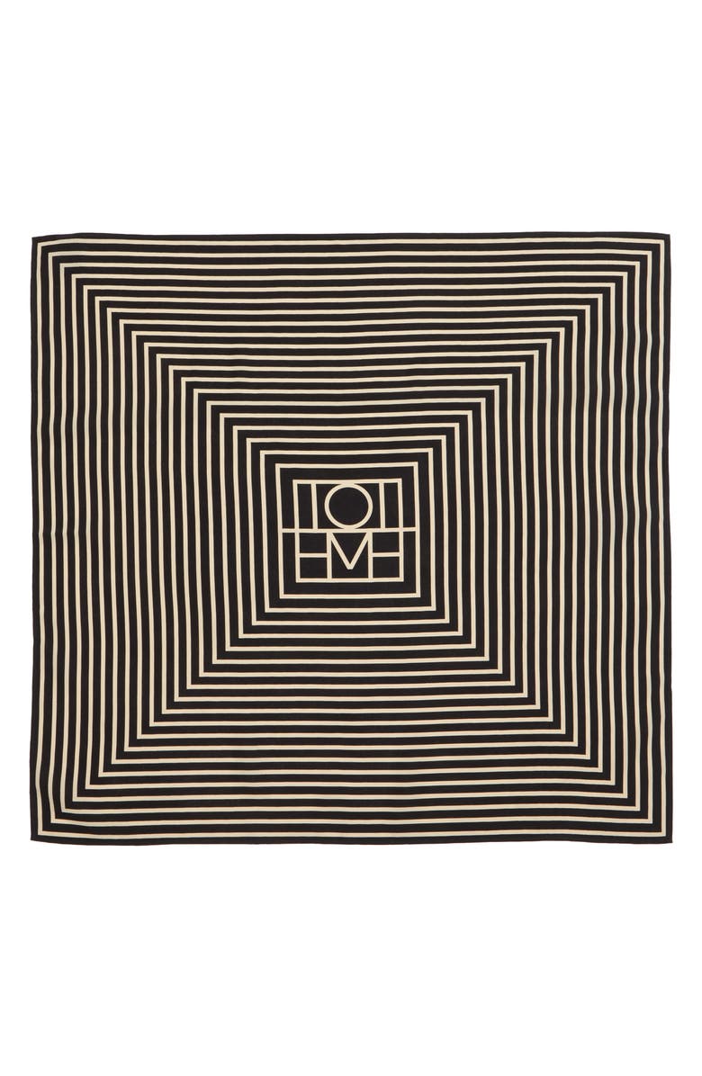 TOTEME Geometric Monogram Silk Scarf, Alternate, color, Black