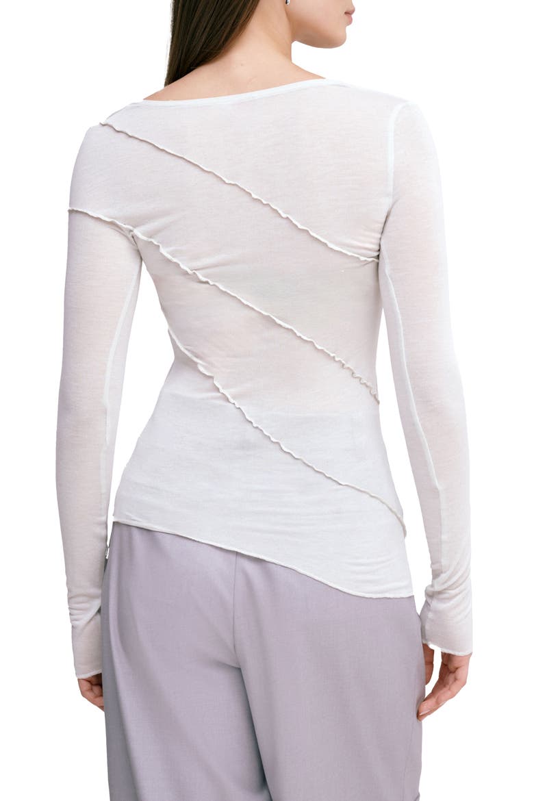 Melody Ruffle Seam Semisheer Jersey Top, Alternate, color, MIST