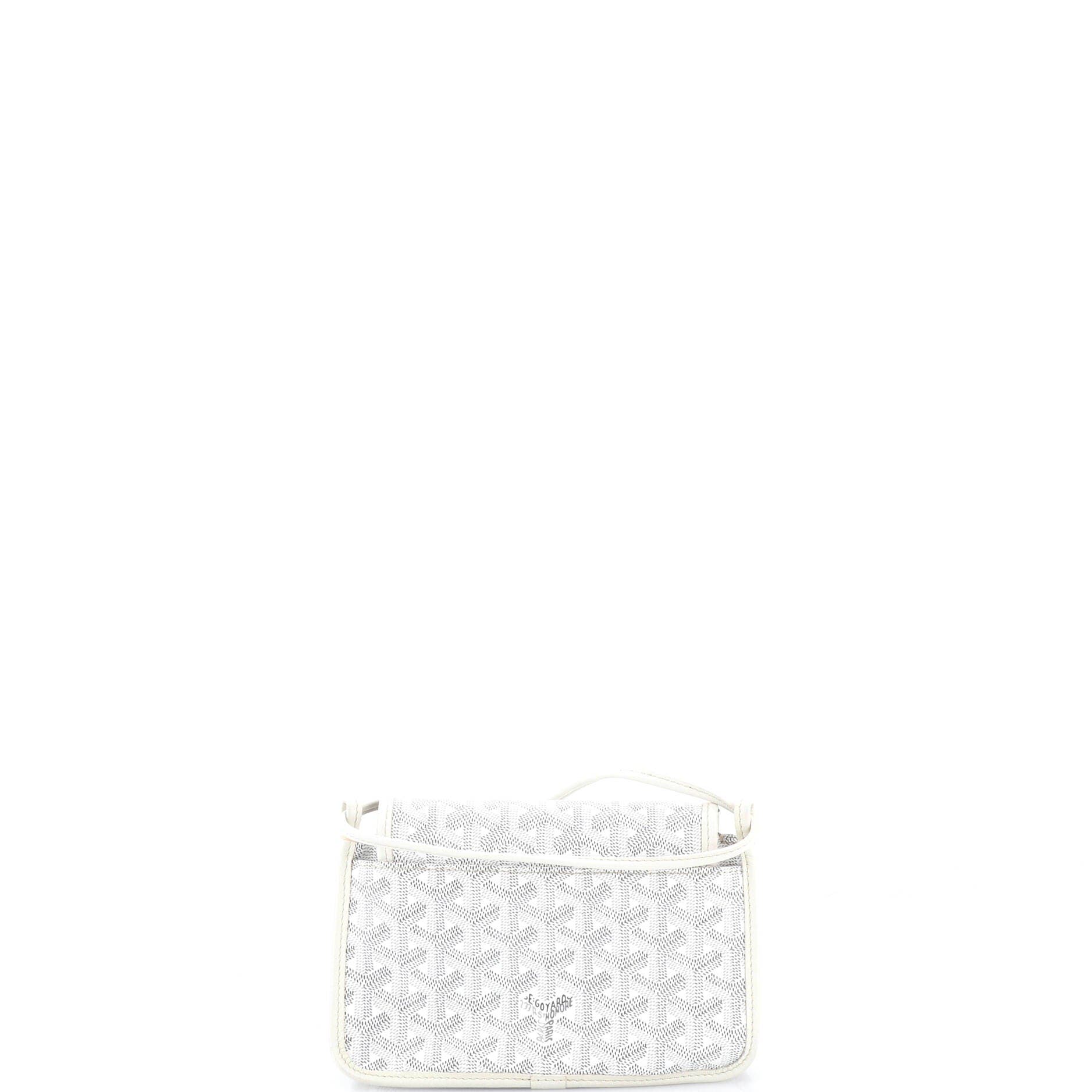 Pre-Owned Goyard Plumet Clutch Wallet Coated Canvas, Alternate, color, White