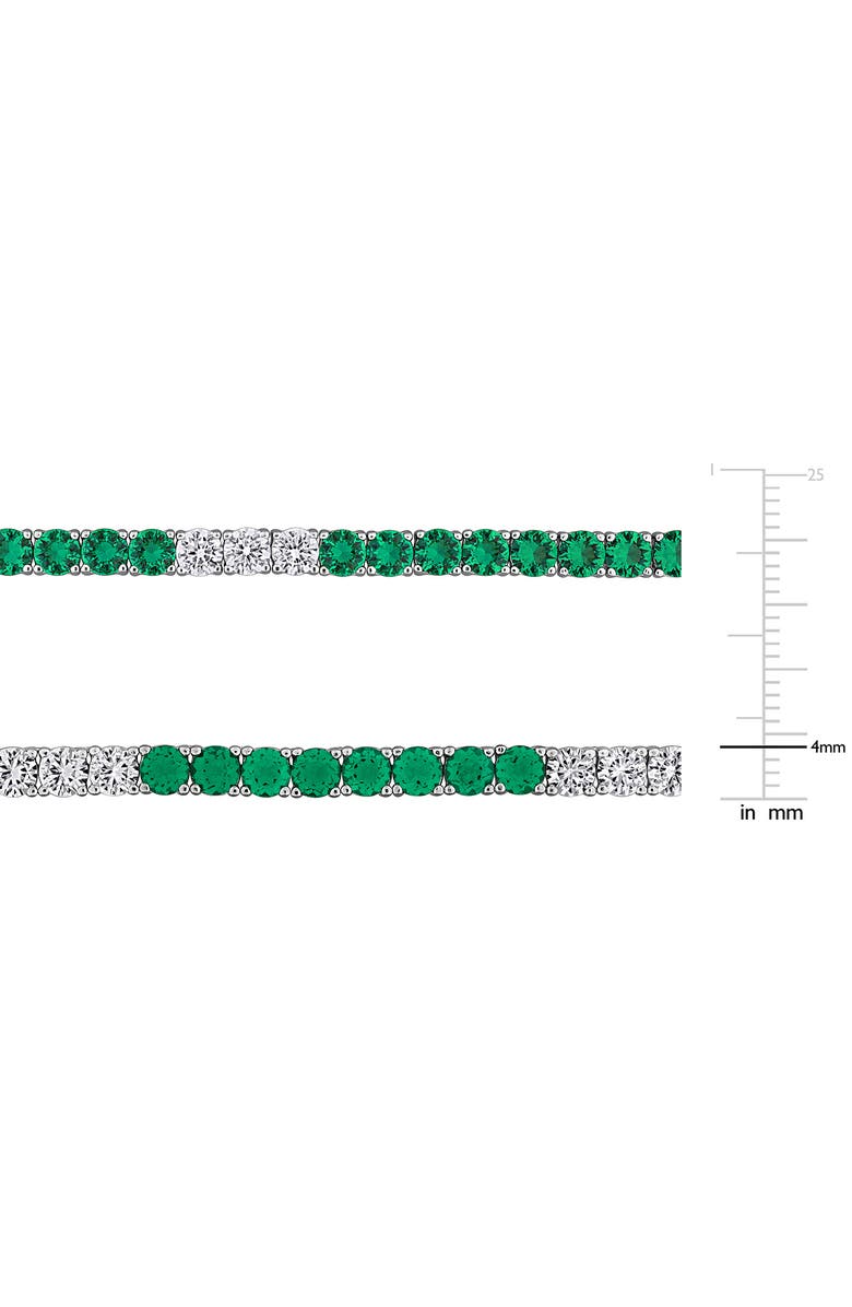 DELMAR Created Emerald & Created White Sapphire Tennis Necklace & Bracelet Set, Alternate, color, Green