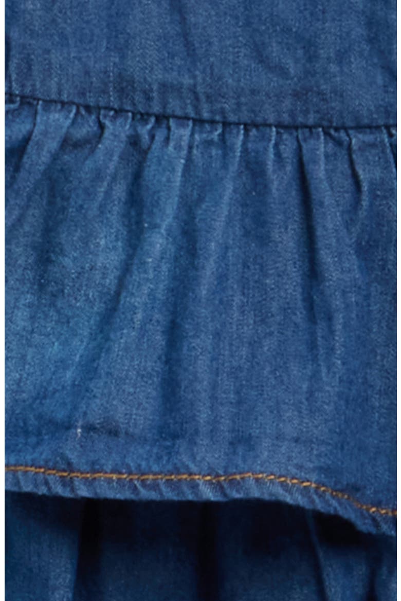 Tiered Cotton Denim Bubble Romper, Alternate, color, DENIM