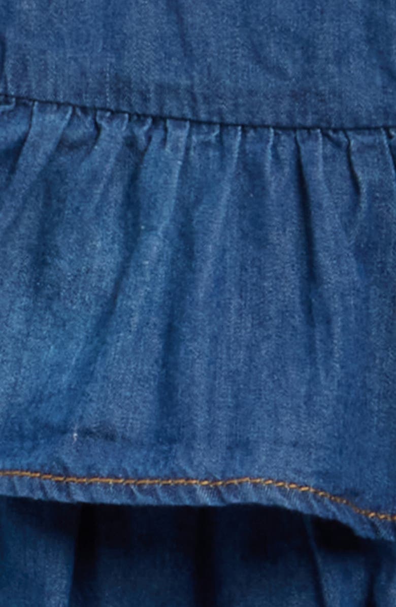 Habitual Kids Tiered Cotton Denim Bubble Romper, Alternate, color, Denim