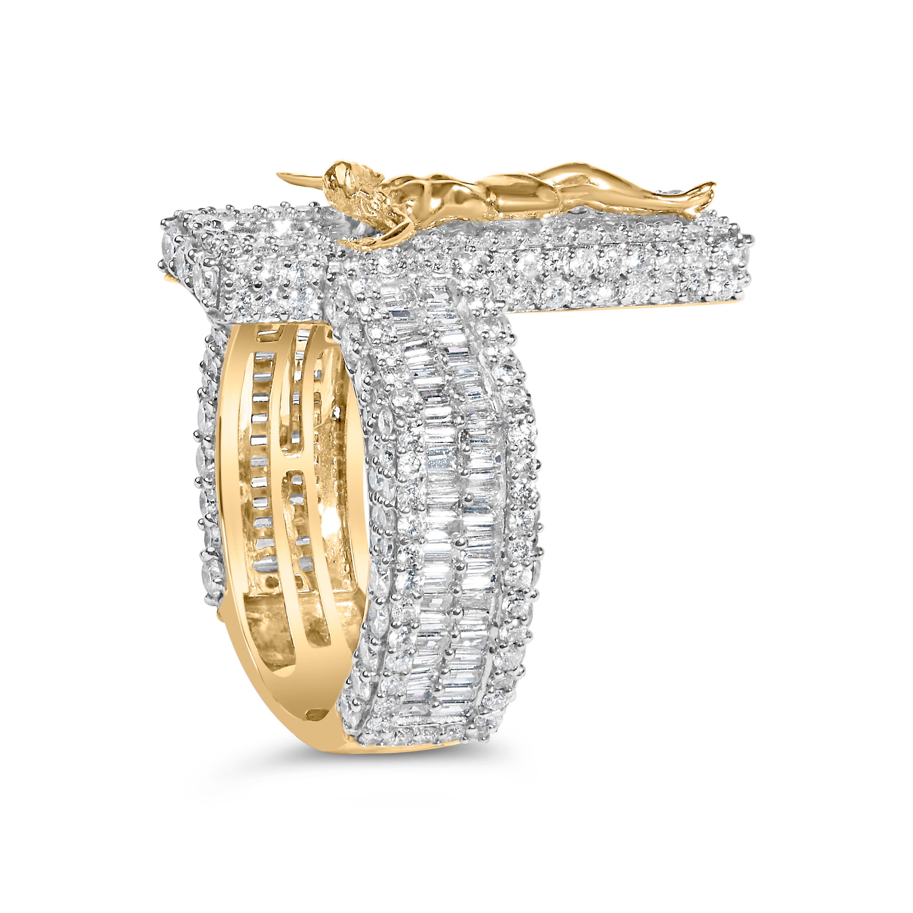 Haus of Brilliance Men's 10k Yellow Gold 5-2/5 Ctw Diamond Jesus ...