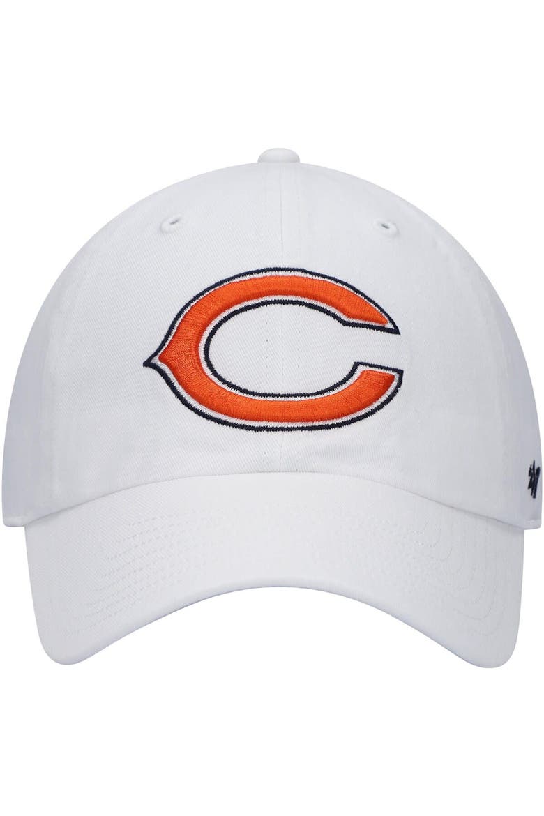 Men's '47 White Chicago Bears Logo Clean Up Adjustable Hat, Alternate, color, White