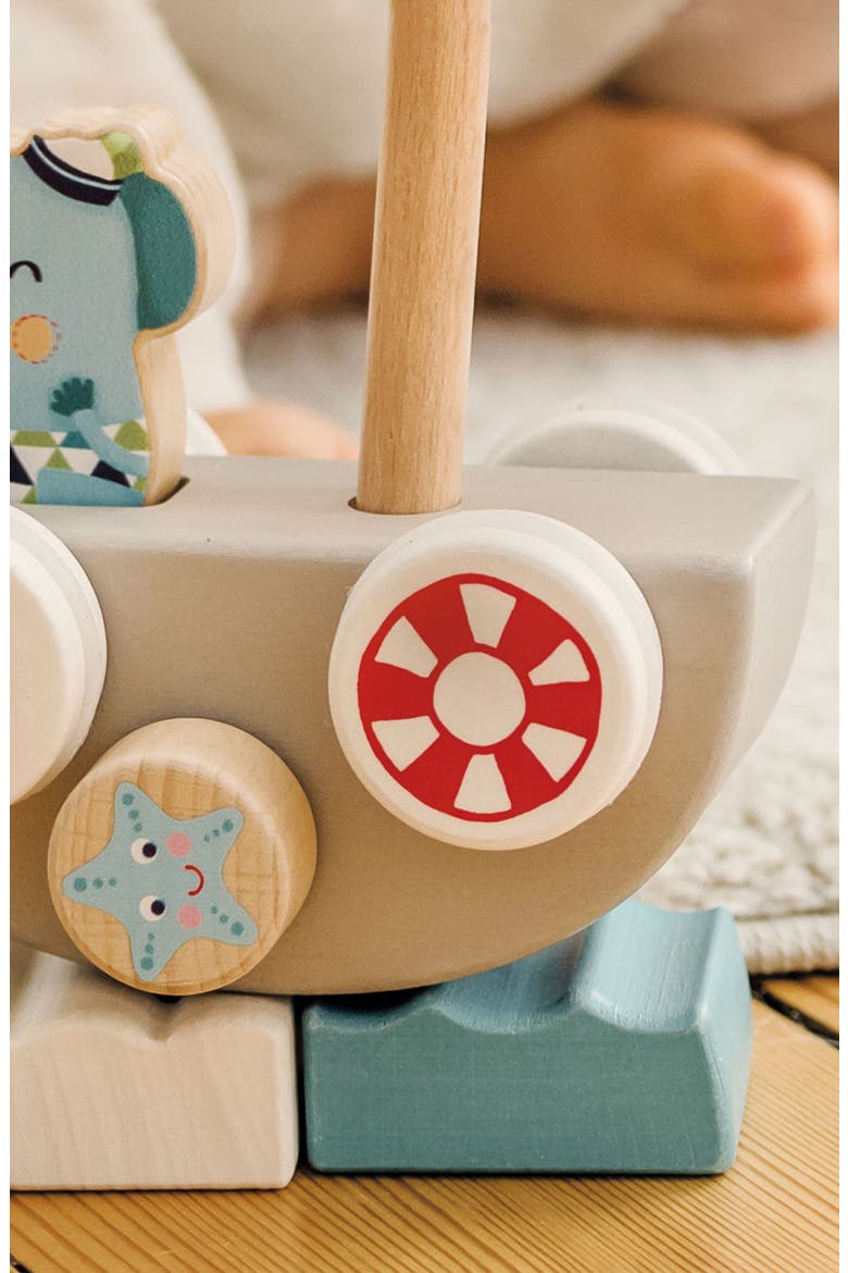 Lolo Elephant Funny Autoboat 2-in-1 Stacking Game, Alternate, color, Grey