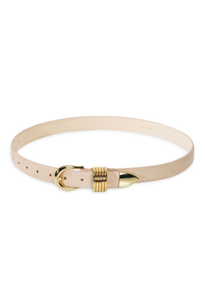 Hollyhock Suede Belt, Main, color, BEIGE/ GOLD