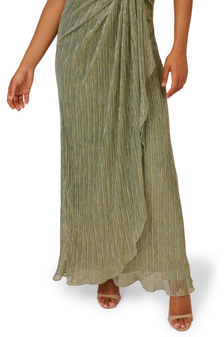 One-Shoulder Evening Gown, Alternate, color, GREEN SLATE
