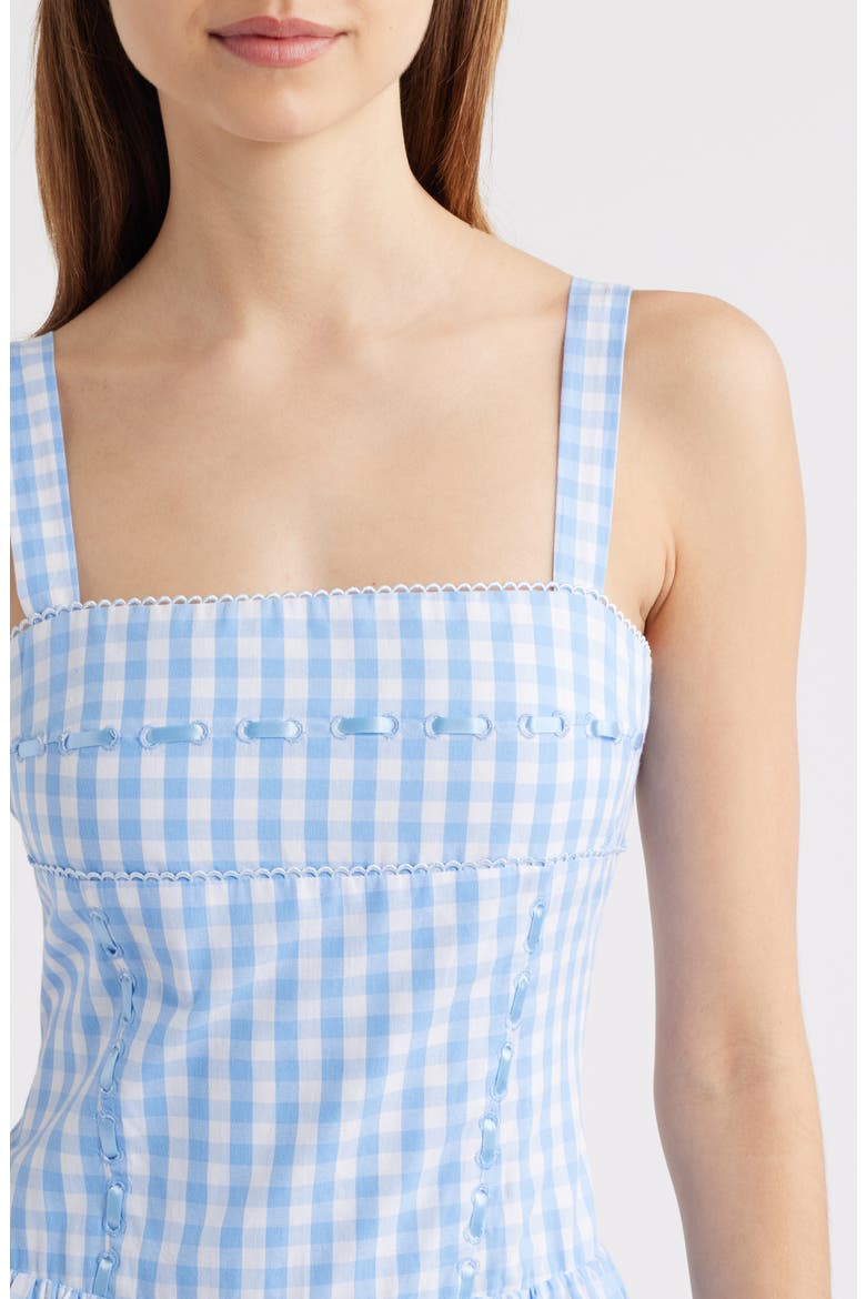 Cotton Gingham Dress, Alternate, color, LIGHT BLUE