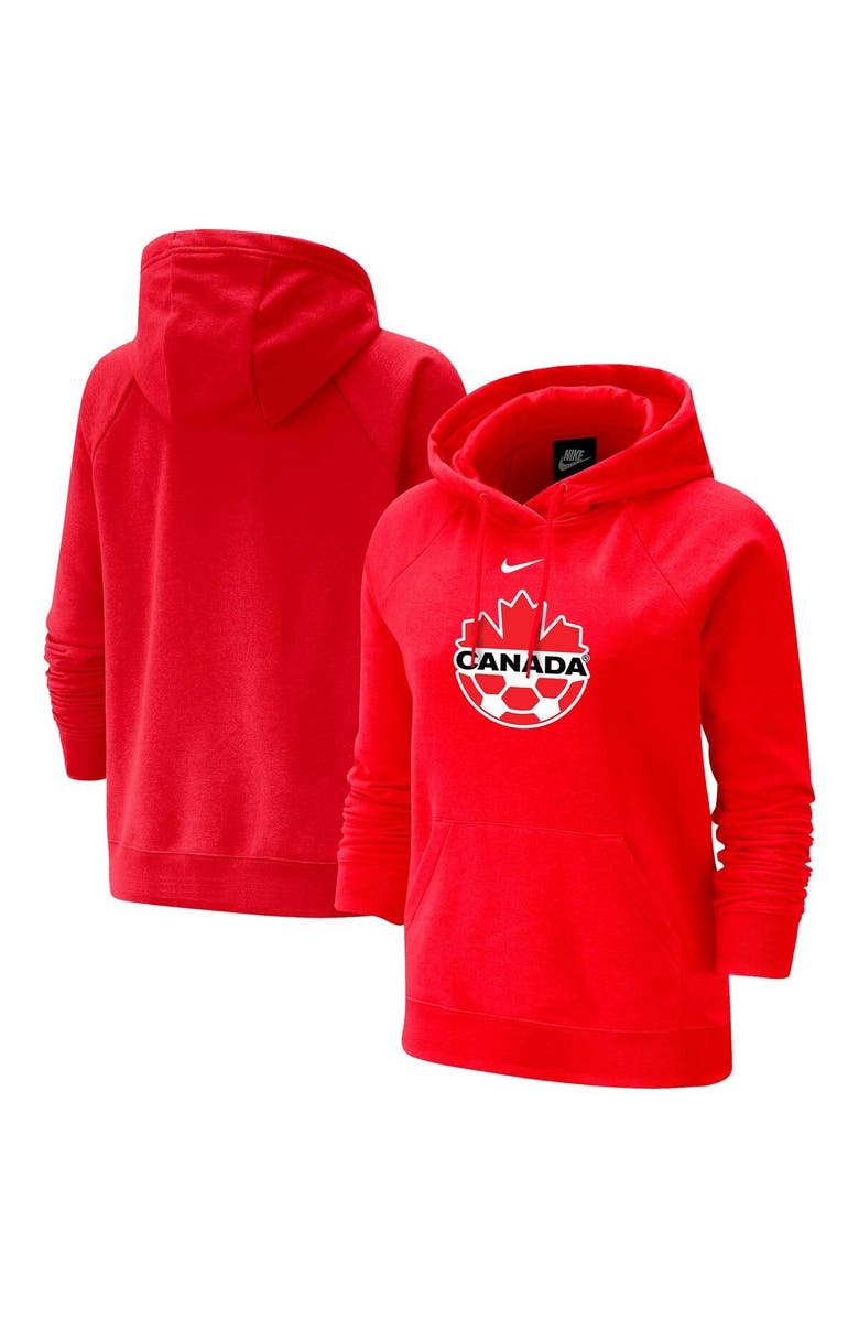 Nike Women's Nike Red Canada Soccer Varsity Raglan Tri-Blend Pullover Hoodie, Main, color, 