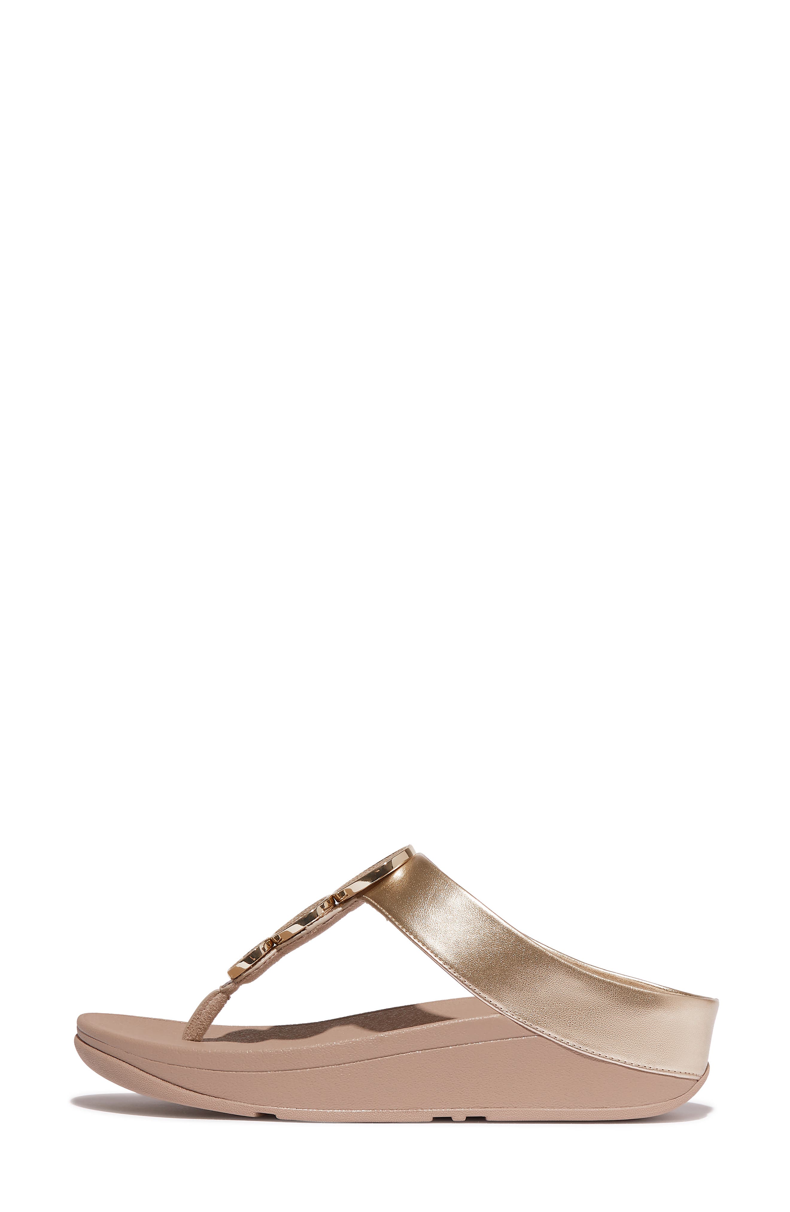 FitFlop Halo Platform Wedge Flip Flop, Alternate, color, Metallic Latte Beige