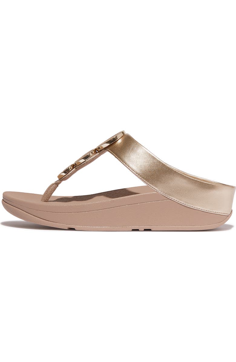 FitFlop Halo Platform Wedge Flip Flop, Alternate, color, Metallic Latte Beige