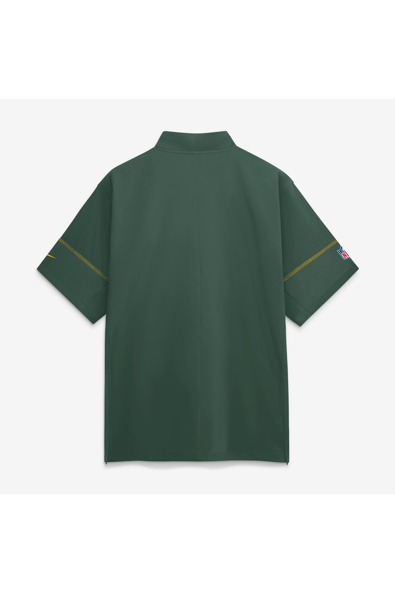 Men's Nike Green Green Bay Packers Sideline Short Sleeve Quarter-Zip Coaches Jacket, Alternate, color, Green