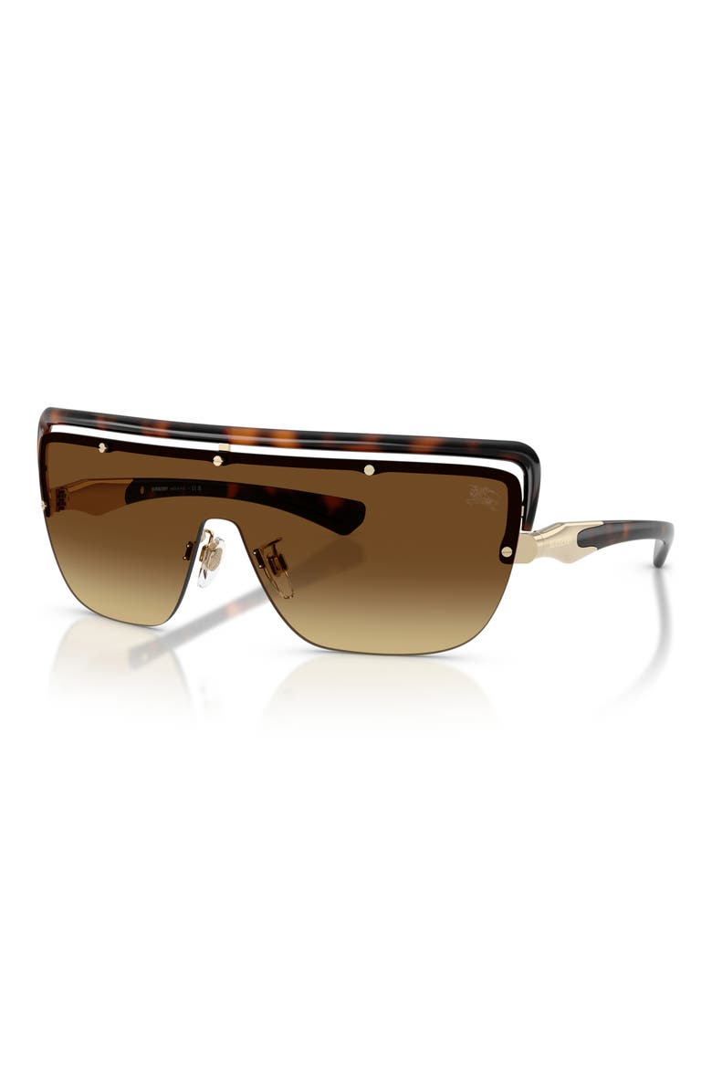 144m Rectangular Shield Sunglasses, Alternate, color, DARK HAVANA / BROWN GRADIENT
