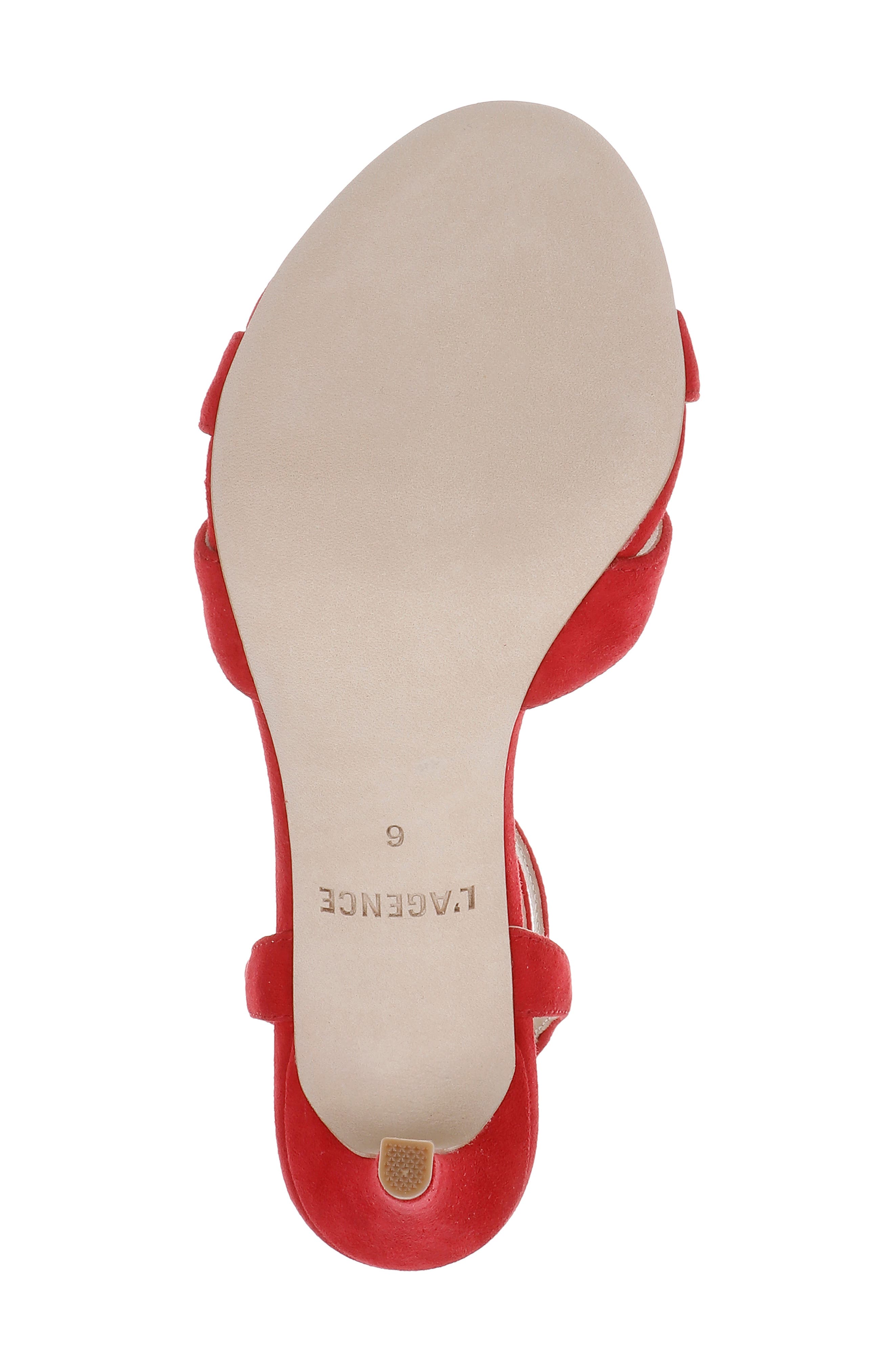 Miranda Ankle Strap Sandal, Alternate, color, RED SUEDE