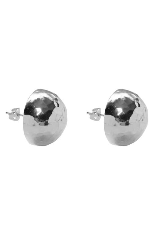 Argento Vivo Hammered Button Stud Earrings