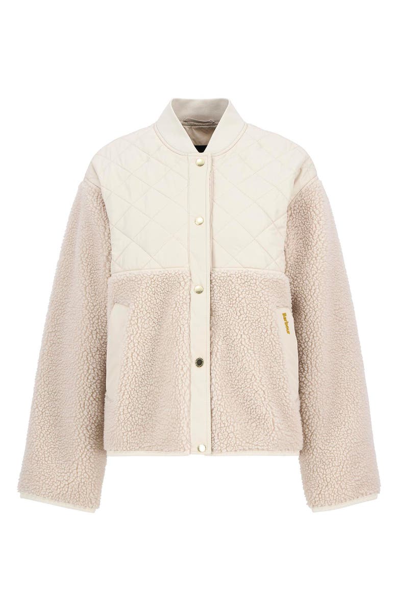 Barbour Wetherby High Pile Fleece Jacket, Alternate, color, Oatmeal/ Silver Cloud