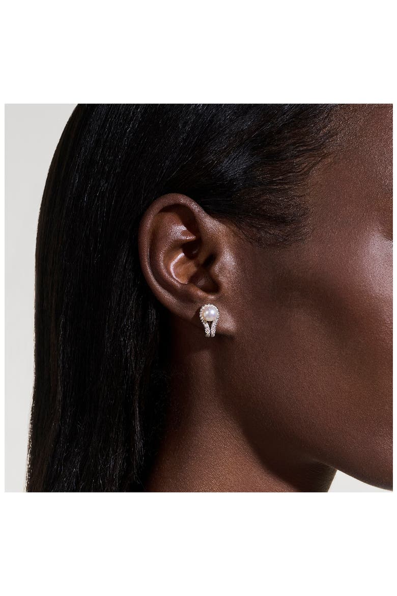 Surf Silver & Diamond Earrings, Alternate, color, SILVER