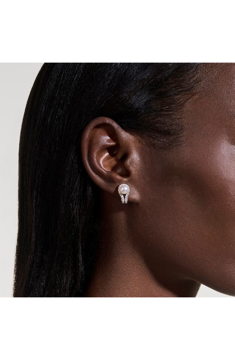 John Hardy Surf Silver & Diamond Earrings, Alternate, color, Silver