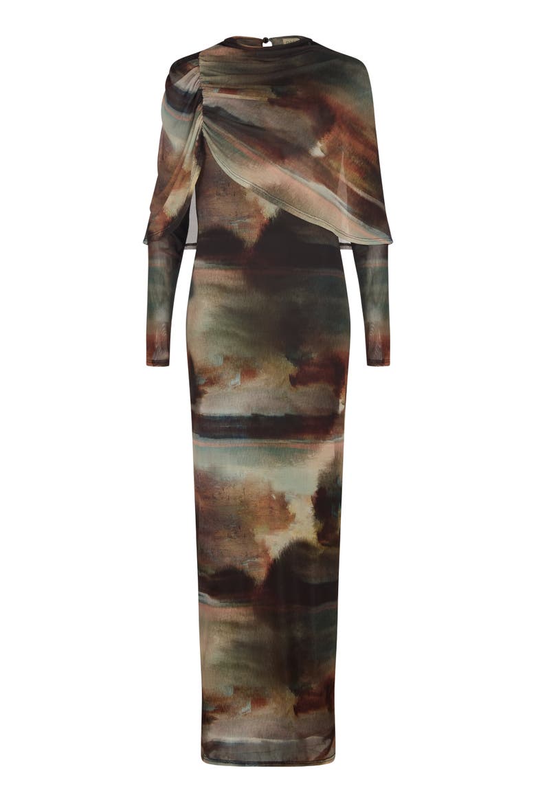 Capella Dress, Alternate, color, Black Blur Print