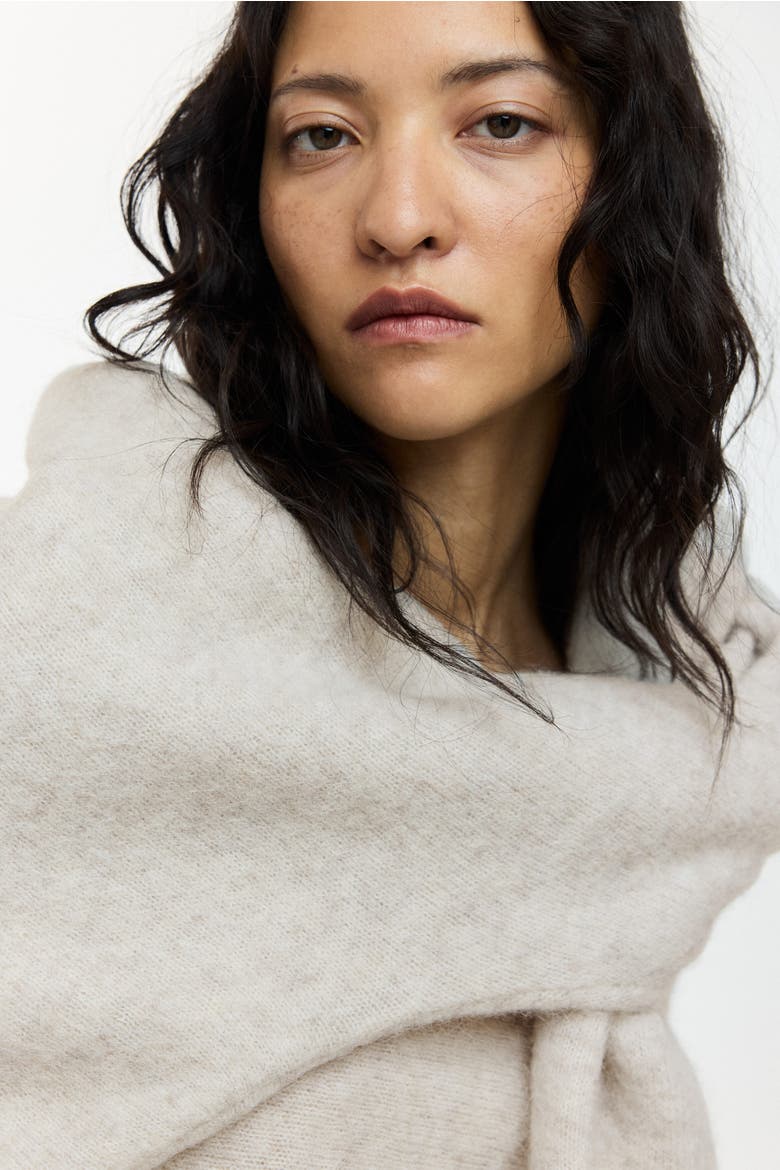 Alpaca-blend One-shoulder Jumper, Alternate, color, Light beige