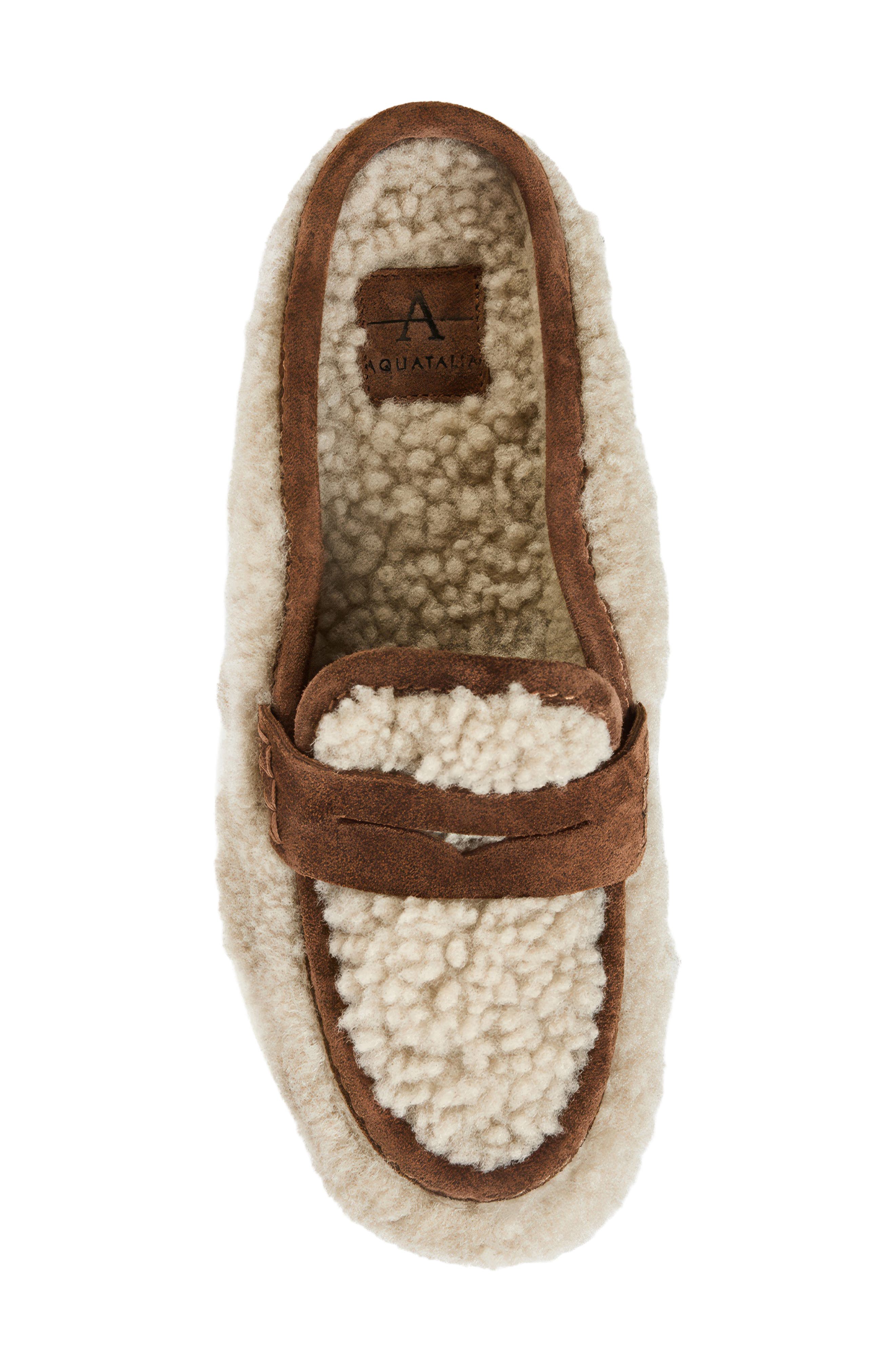 Amata Genuine Shearling Mule, Alternate, color, COGNAC/ SHEARLING