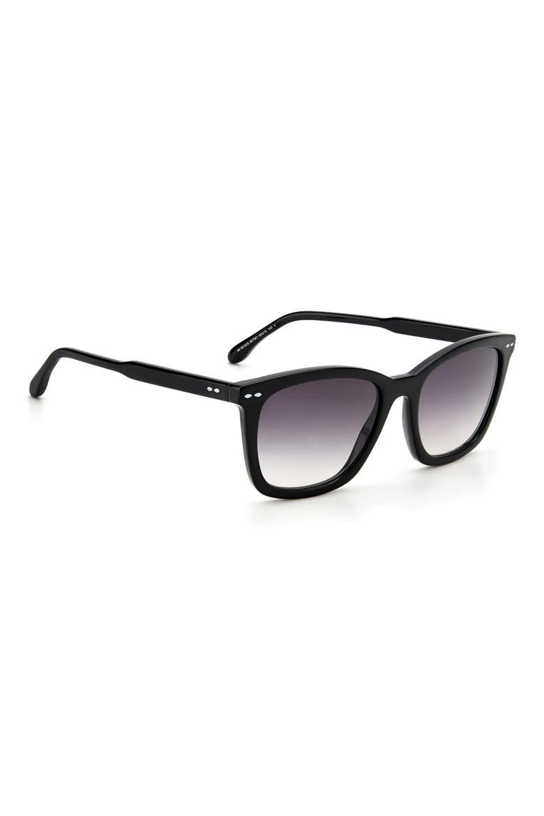 55mm Rectangular Sunglasses, Alternate, color, BLACK/ GREY SHADED