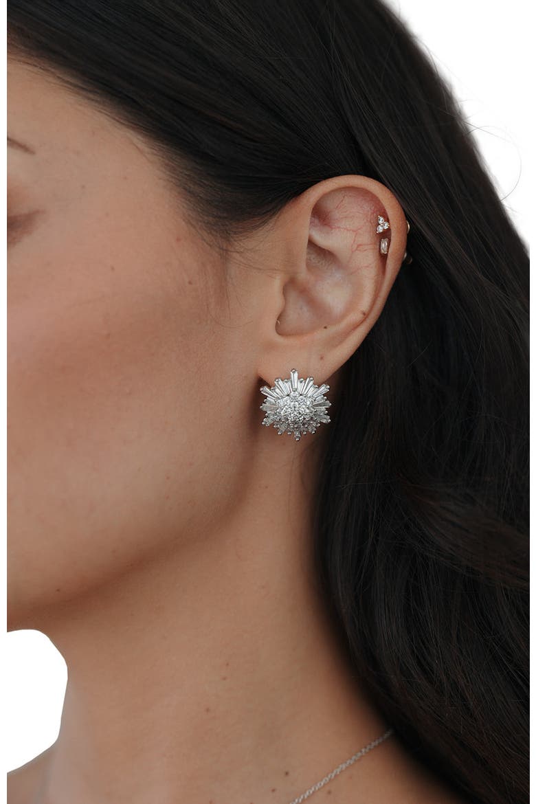 Celestial Crystal Studs, Alternate, color, Silver