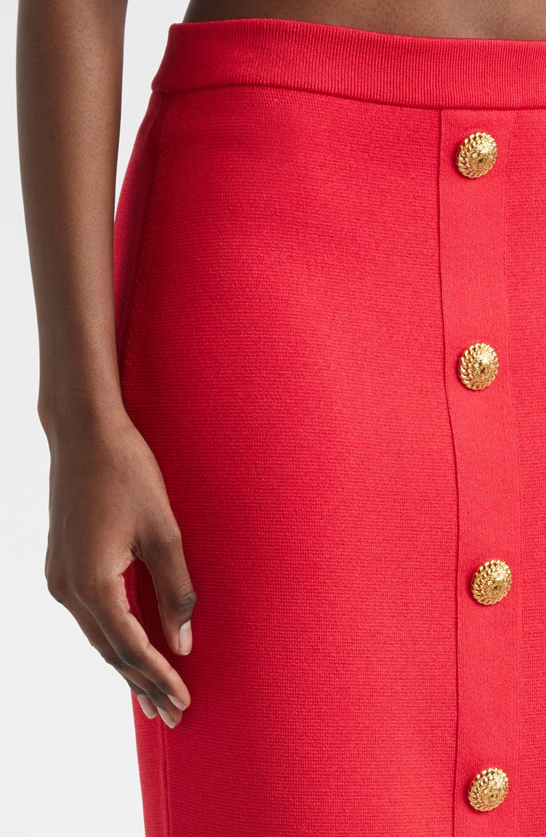 Balmain Button Front Knit Skirt, Alternate, color, 4Pk Live Fuchsia