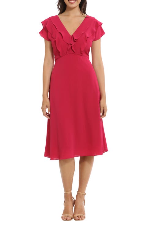 Ruffle Fit & Flare Dress