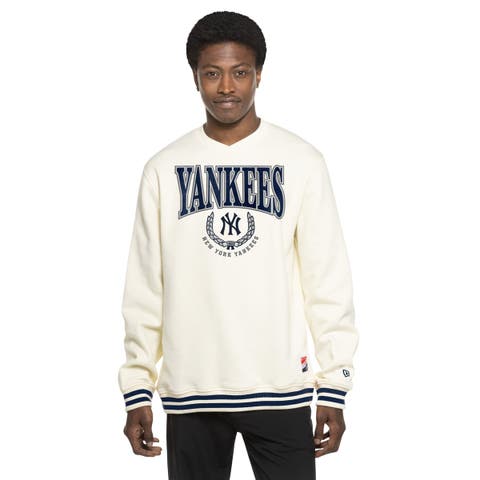 Men's New Era White New York Yankees Throwback Sweatshirt