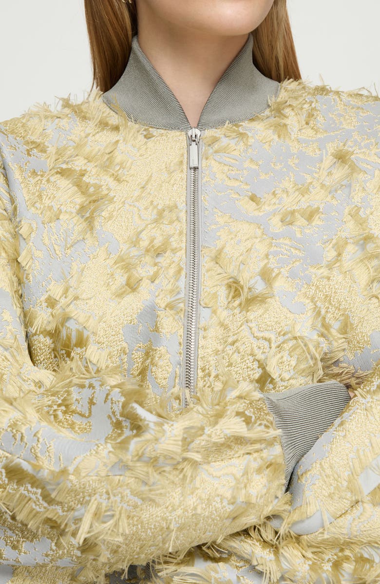 Lafayette 148 New York Pastel Dust Jacquard Fringe Dolman Sleeve Bomber Jacket, Alternate, color, 