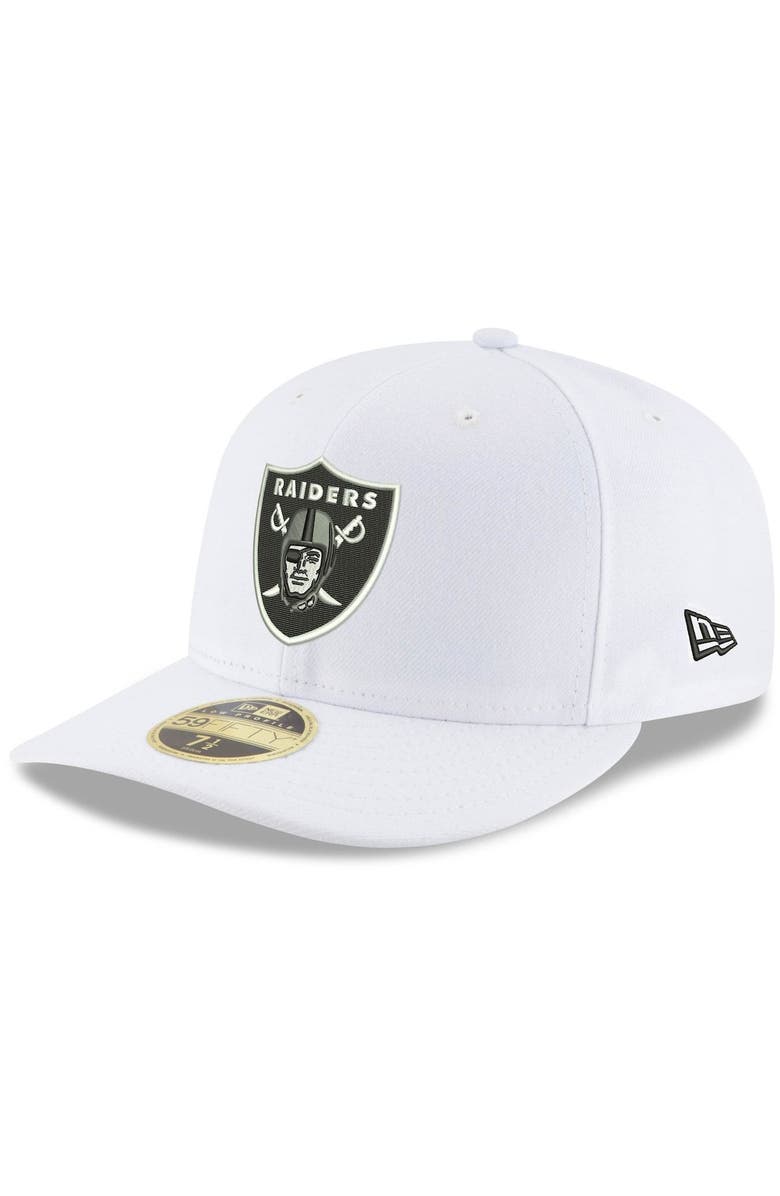 New Era Men's New Era White Las Vegas Raiders Team Logo Omaha Low Profile 59FIFTY Fitted Hat, Main, color,