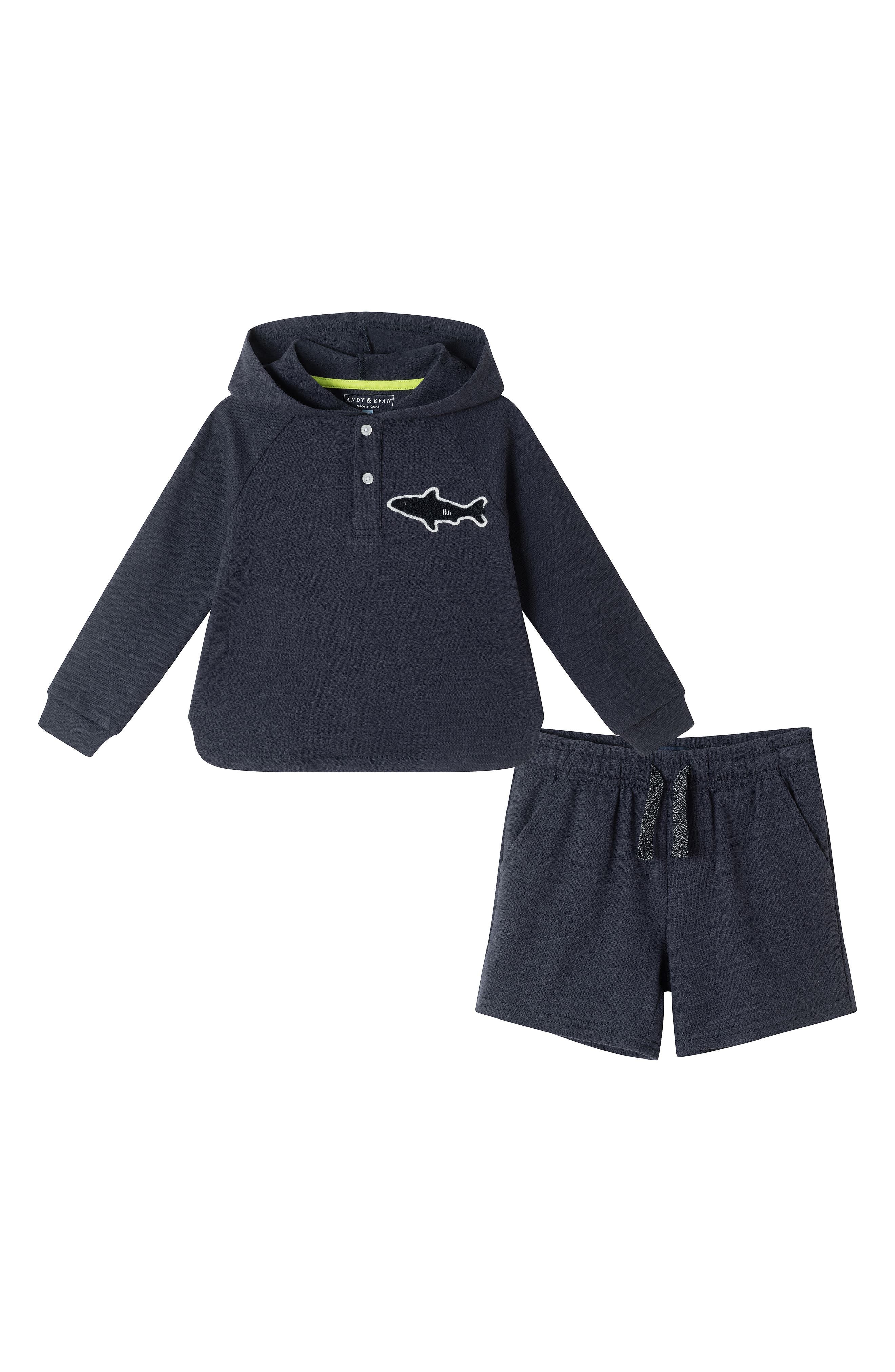 Andy & Evan Kids' Long Sleeve Hoodie & Shorts Set