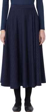 MM by Max Mara Pelota Stripe Jersey Midi Skirt