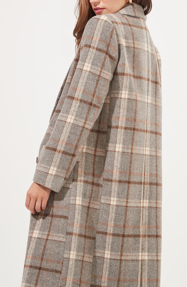ASTR the Label Raquel Plaid Double Breasted Long Coat, Alternate, color,
